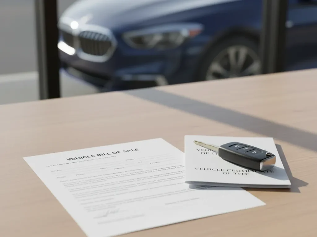 vehicle bill of sale notary service