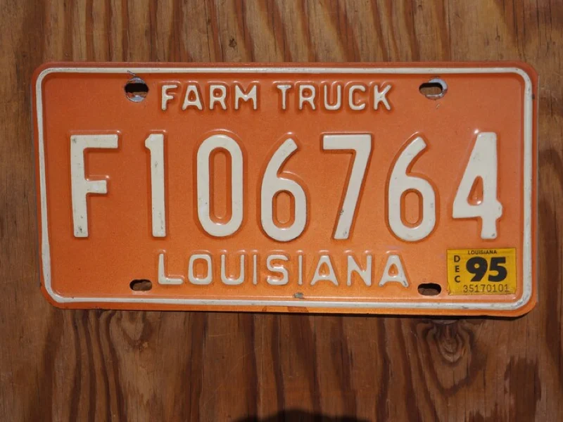 louisiana farm truck plate