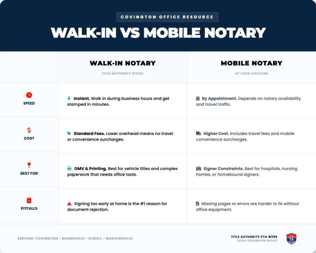 comparison walk in vs mobile notary