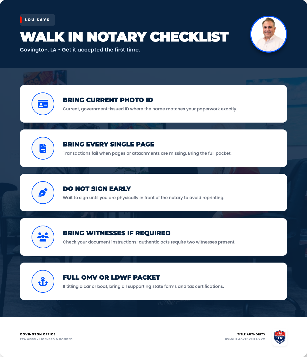 infographic walk in notary checklist covington