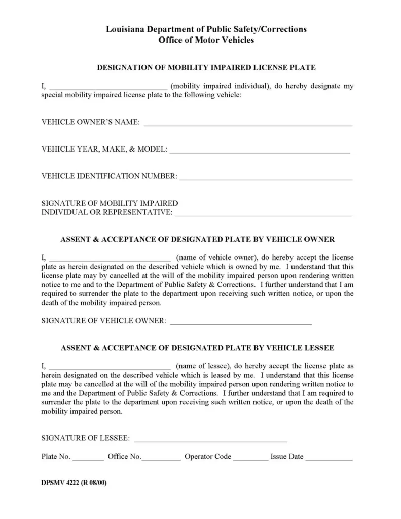 designation of mobility impaired