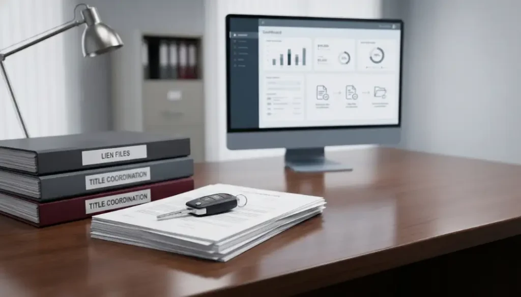 electronic lien and title support desk paperwork