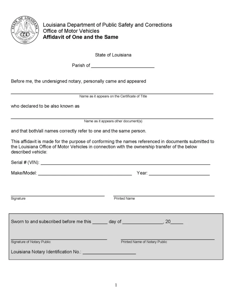 one and the same affidavit